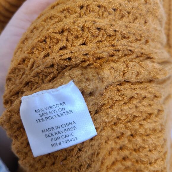 ModCloth Corn Maze Turtleneck Sweater Size M Chunky Waffle Pullover Relaxed Boho - Picture 8 of 9